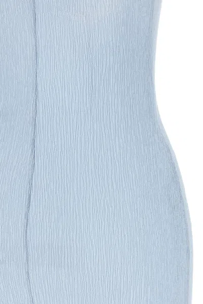 Magda Butrym Embellished Textured Lyocell-blend Mini Dress In Blue