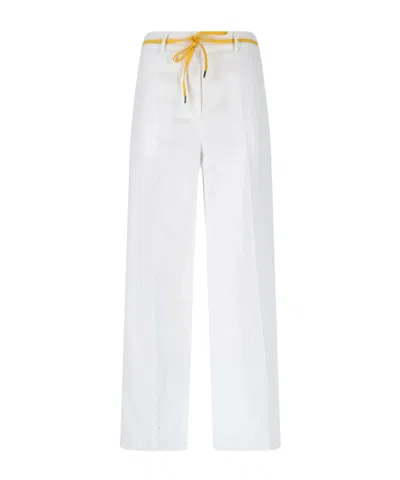 Aspesi Relaxed Fit Straight-leg Trousers With Drawstring In White