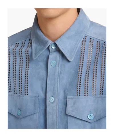 Marni Leather Shirt  In Blue
