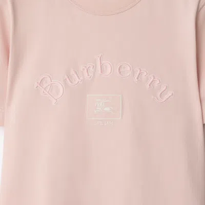 Burberry Gothic Logo Cotton T-shirt In Pink