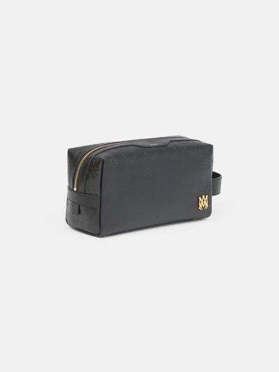 Amiri Ma Quad Leather Dopp Kit In Gray
