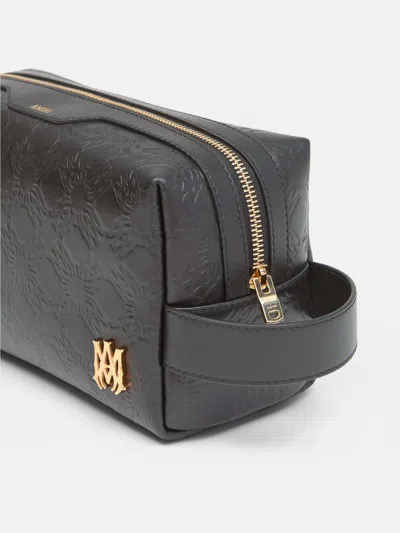 Amiri Ma Quad Leather Dopp Kit In Gray