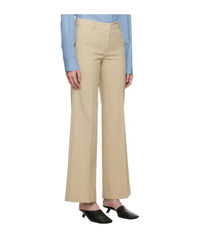 System Beige Creased Trousers In Brown