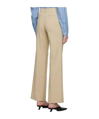 System Beige Creased Trousers In Brown