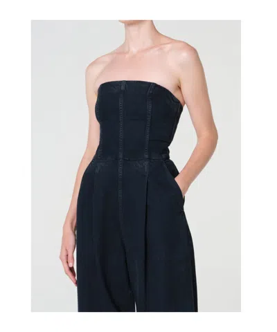 Agolde Agyness Strapless Jumpsuit In Illusion In Blue