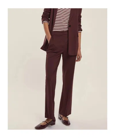 Marella Flared Casual Pants In Burgundy