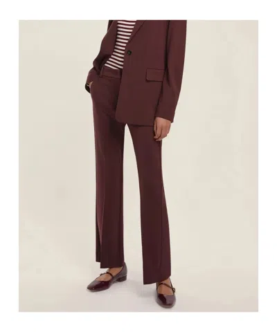Marella Flared Casual Pants In Burgundy