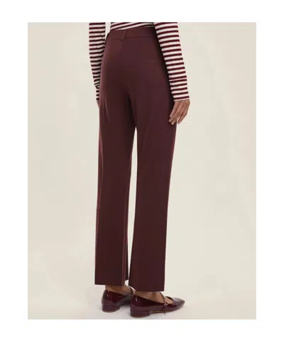 Marella Flared Casual Pants In Burgundy