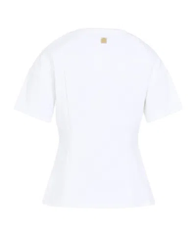 Elisabetta Franchi Button Embellished T-shirt In White