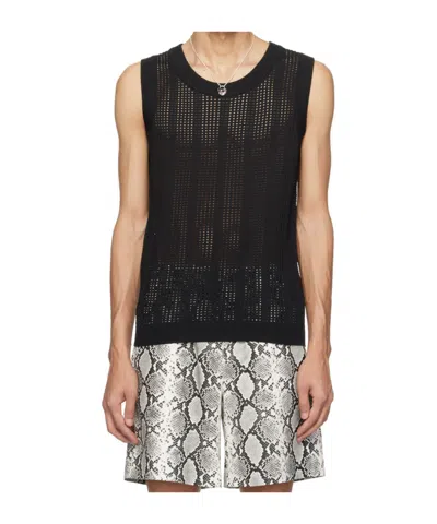 System Crew Neck Knitted Vest In Black