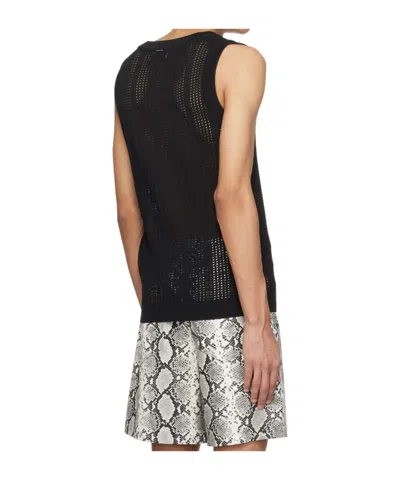 System Crew Neck Knitted Vest In Black