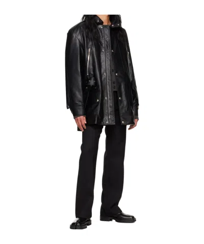 System Safari Faux Leather Jacket In Black