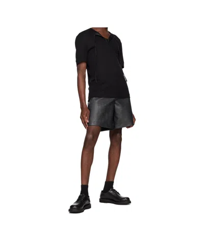 System Tie-up Short-sleeved T-shirt In Black