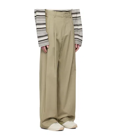 System Wide-leg Twill Casual Pants In Neutral