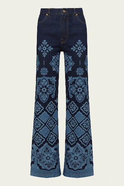 La Doublej Flare Jeans In Partenope Navy In Blue