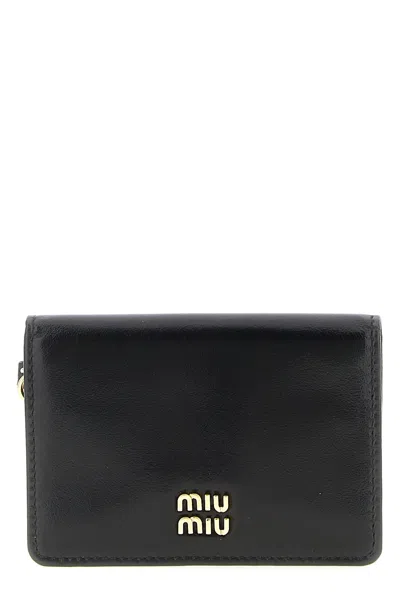 Miu Miu 'softy Lux' Wallet In Black