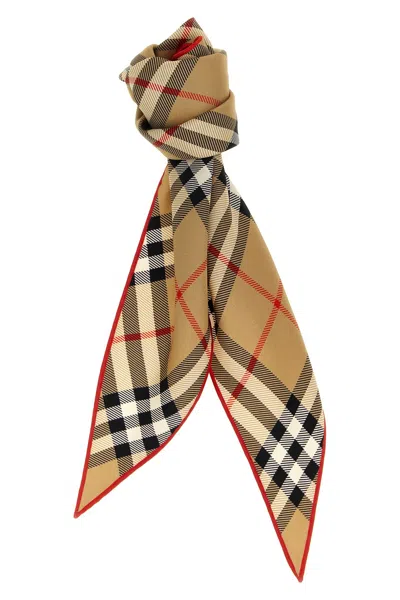 Burberry Check Silk Scarf Scarves And Foulards Multicolor In Multi