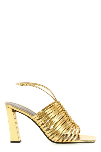 Giuseppe Zanotti Savoia Sandals Ankle Strap Open Square Toe In Gold