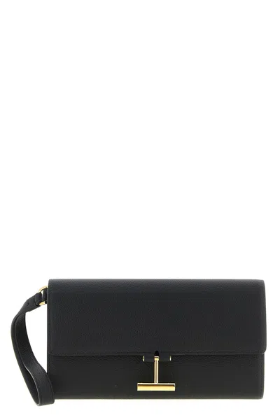 Tom Ford Hammered Clutch In Black