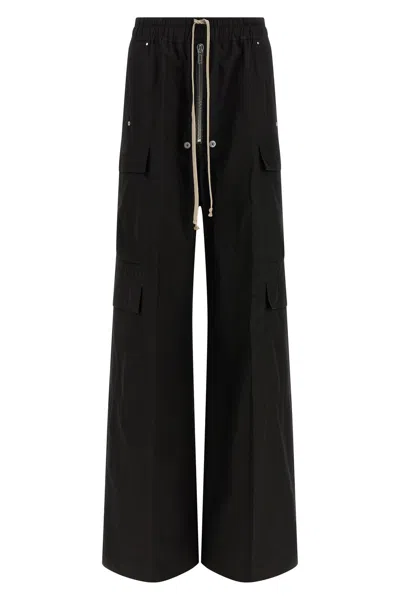 Rick Owens Cargobelas Drawstring Elasticated Trousers In Black
