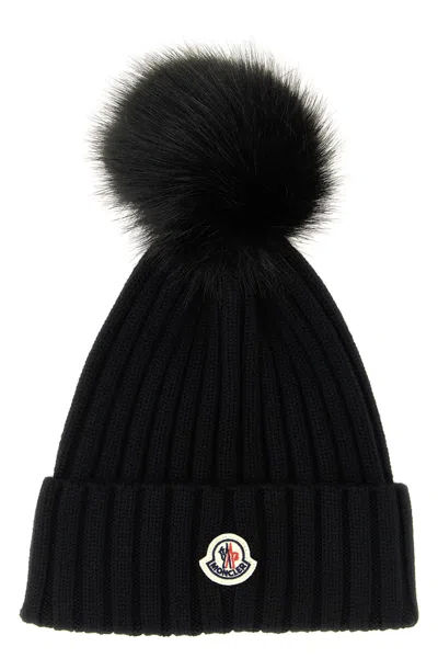 Moncler Pompon Beanie In Black