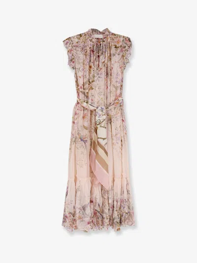 Zimmermann Rebellion Flutter Viscose Dress In Multi