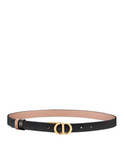 Dior Signature Belt Reversible Design Adjustable Length In Black
