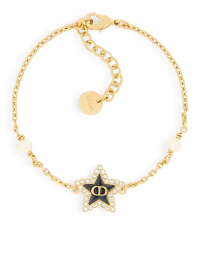 Dior Petit Cd Lucky Baroque Metal Bracelet With Gold-coloured Finish In Gold