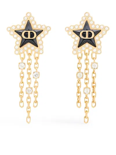 Dior Petit Cd Lucky Baroque Gold-tone Metal Earrings In Multi