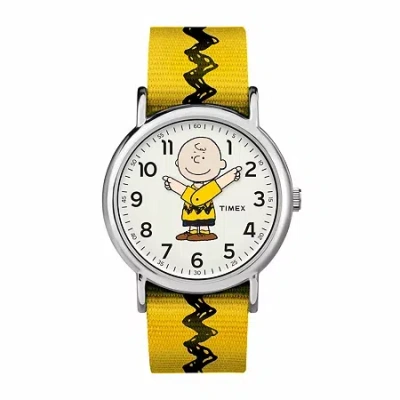 Timex Weekender Peanuts Peanuts Mens Yellow Strap Watch Tw2r41100jt In Yellow