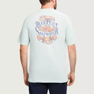 Izod Saltwater Mens Crew Neck Short Sleeve Classic Fit Big And Tall Graphic T-shirt In White