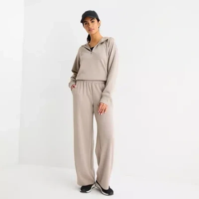 Xersion Scuba Luxe Womens Straight Mid Rise Active Pull-on Pant In Gray