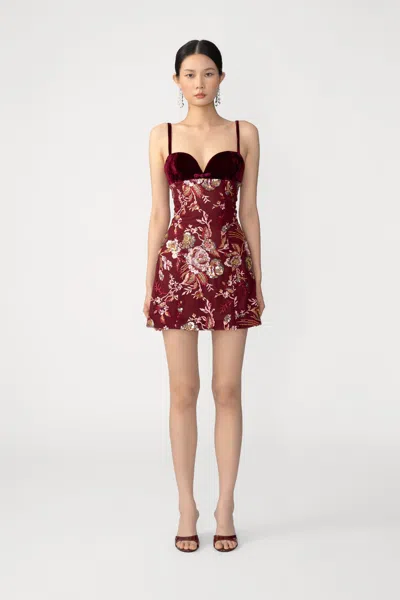 Sau Lee Aura Dress In Burgundy