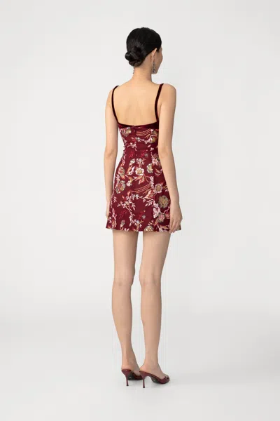 Sau Lee Aura Dress In Burgundy