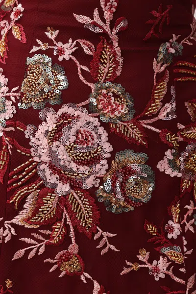 Sau Lee Aura Dress In Burgundy