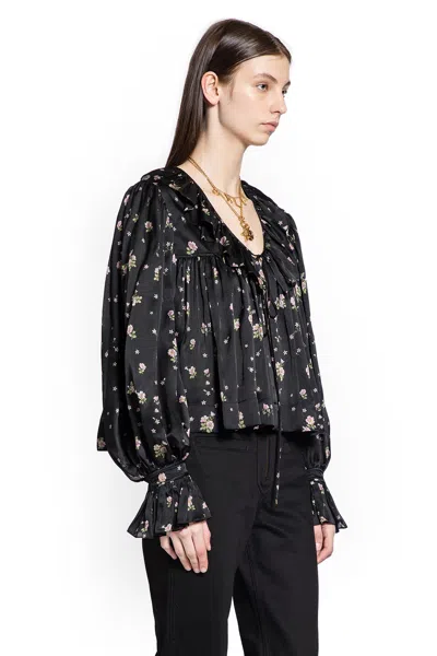 Chloé Gathered Long-sleeve Mini Dress In Silk Charmeuse In Multi