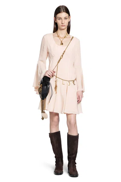 Chloé Flared Silk Georgette Mini Dress In White