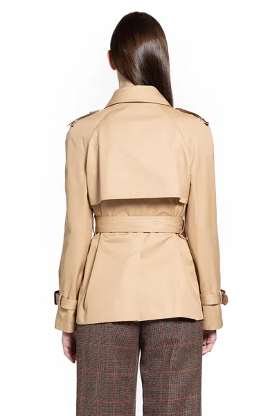 Chloé Belted Double-breasted Overcoats Epaulettes In Brown