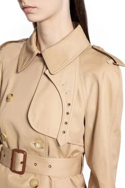 Chloé Belted Double-breasted Overcoats Epaulettes In Brown