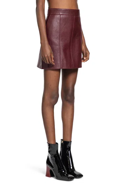 Chloé Chloe Women Grape Leather Mini Skirt In Purple