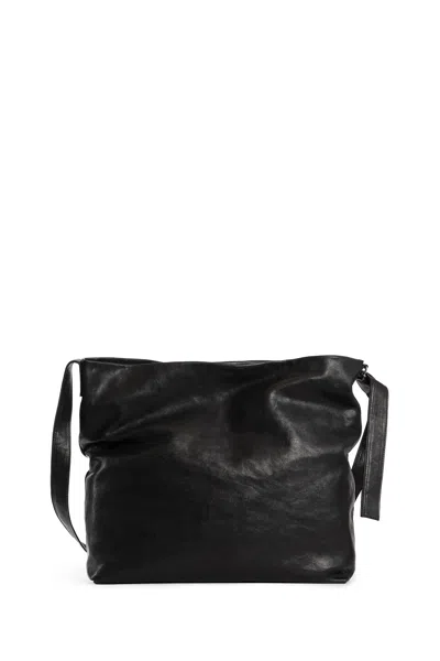 Ann Demeulemeester Man Black Shoulder Bags In Black
