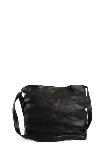 Ann Demeulemeester Man Black Shoulder Bags In Black