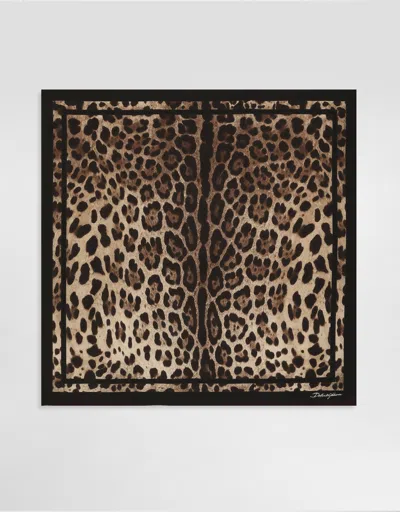 Dolce & Gabbana Leopard-print Silk Twill Scarf 70x70 In Animal Print