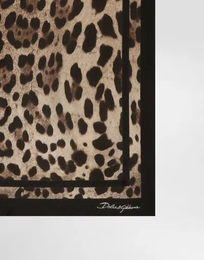 Dolce & Gabbana Leopard-print Silk Twill Scarf 70x70 In Animal Print