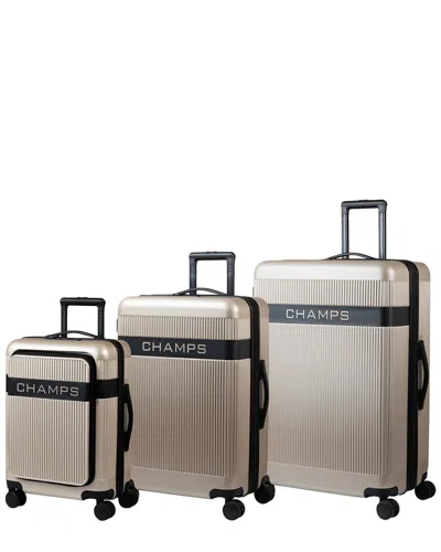 Champs Onyx Ii 3pc Expandable Luggage Set In Neutral