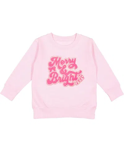Sweet Wink Merry And Bright Patch Christmas Sweatshirt - Little Kid, Big Kid In Black