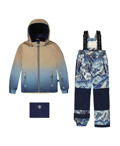 Deux Par Deux Boy Two-piece Play Snowsuit In Multi