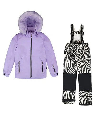 Deux Par Deux Two-piece Play Snowsuit With Pants In Purple