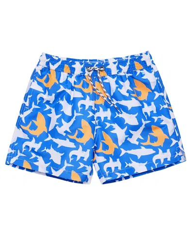 Snapper Rock Boys' Shark Squad Swim Short - Little Kid, Big Kid In Blue