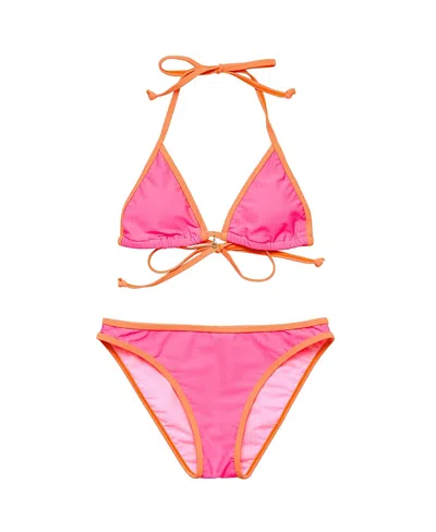 Snapper Rock Girls' Sunset Sorbet Teen Triangle Bikini - Big Kid In Pink